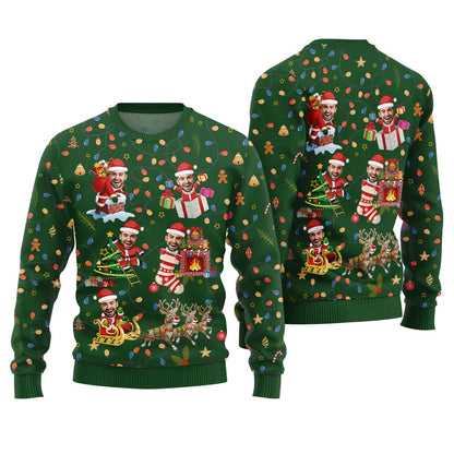 Custom Funny Face Bulb Ugly Christmas Sweater