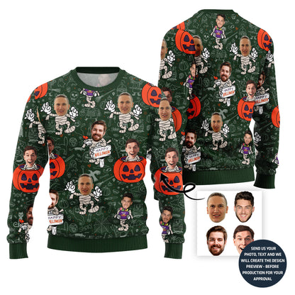 Custom Funny Face Halloween Ugly Christmas Sweater