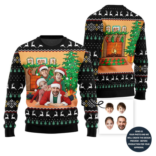 Custom Funny Family Faces Ugly Christmas Sweater