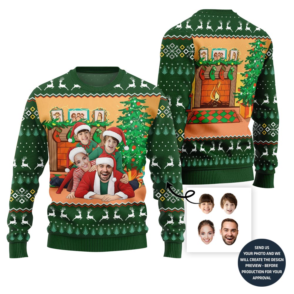 Custom Funny Family Faces Ugly Christmas Sweater