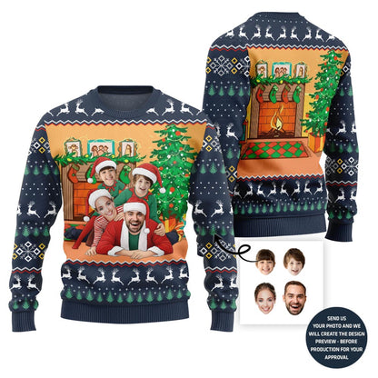 Custom Funny Family Faces Ugly Christmas Sweater