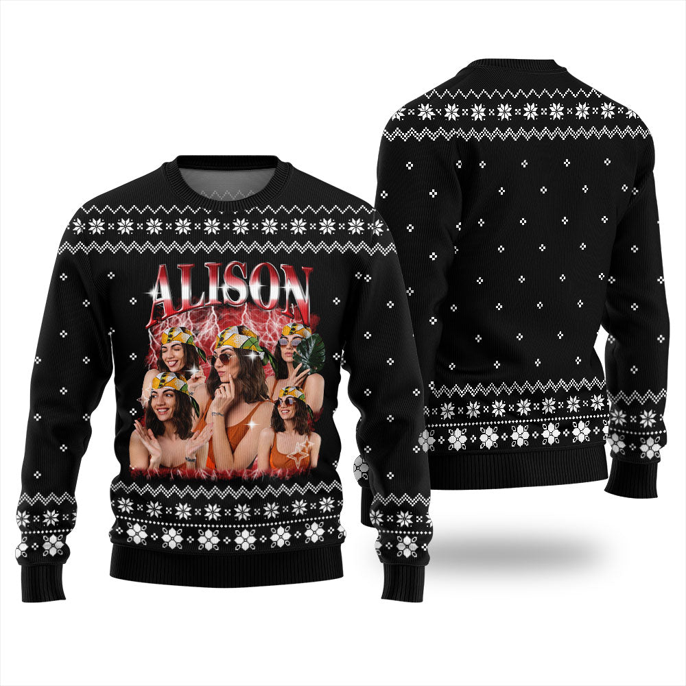 Custom Girlfriend Photo Ugly Christmas Sweater