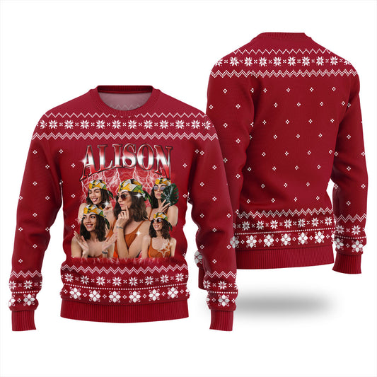 Custom Girlfriend Photo Ugly Christmas Sweater