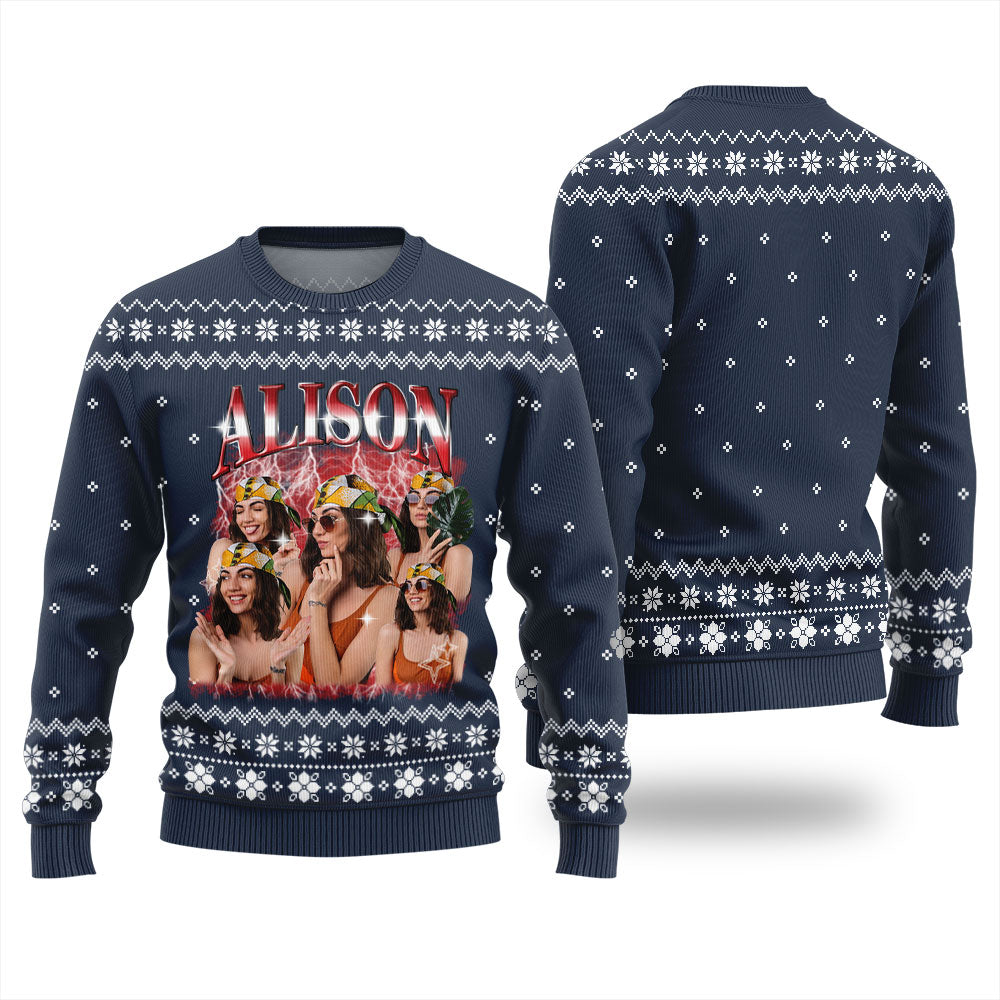 Custom Girlfriend Photo Ugly Christmas Sweater