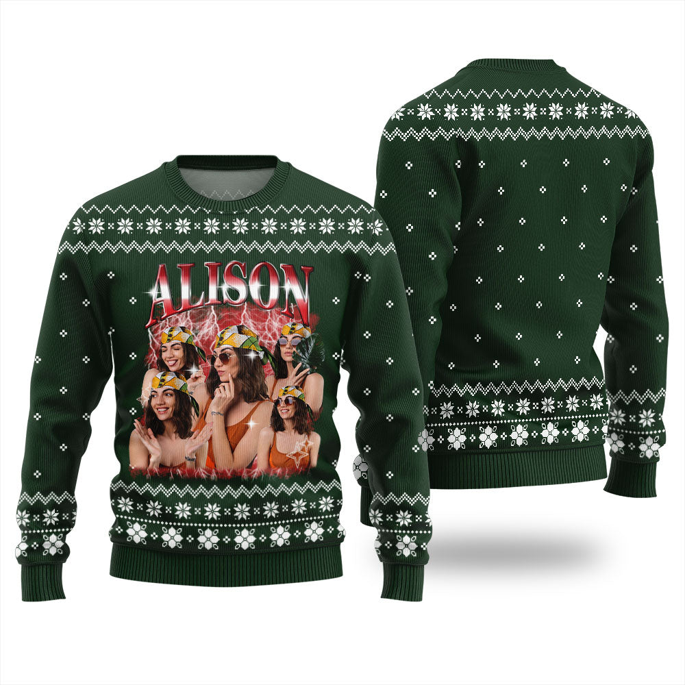 Custom Girlfriend Photo Ugly Christmas Sweater