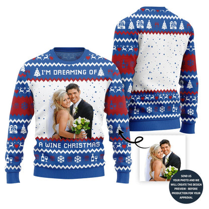 Custom Happy Couple Wedding Christmas Sweater