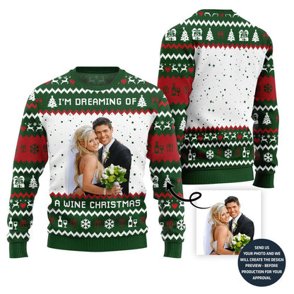 Custom Happy Couple Wedding Christmas Sweater