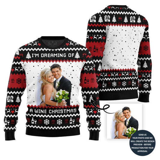 Custom Happy Couple Wedding Christmas Sweater