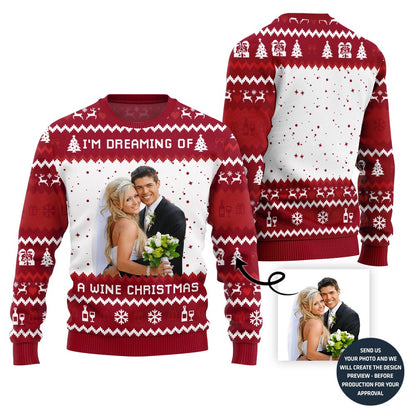 Custom Happy Couple Wedding Christmas Sweater