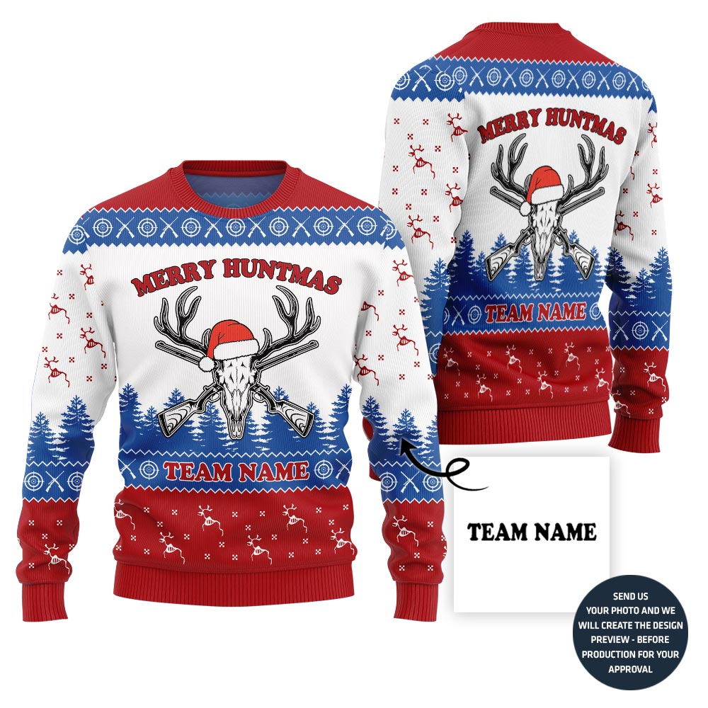 Custom Hunting Team Name Ugly Christmas Sweater