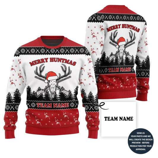 Custom Hunting Team Name Ugly Christmas Sweater