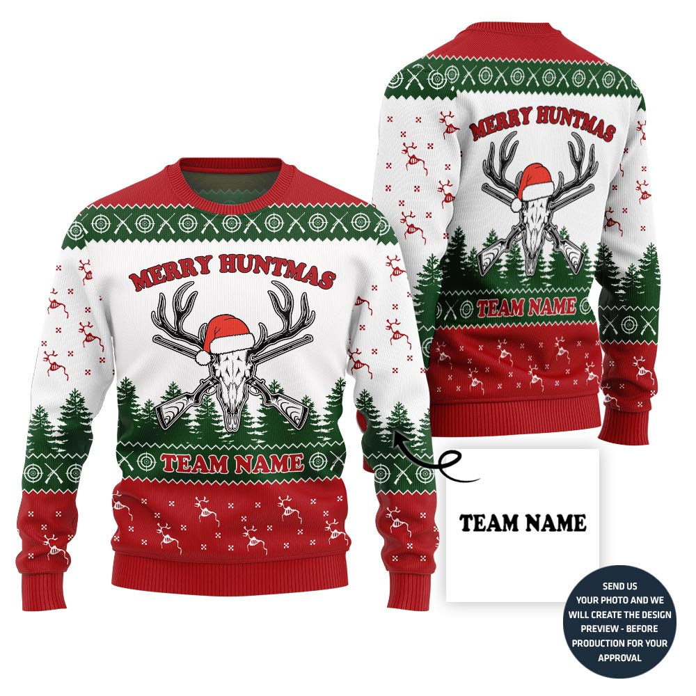 Custom Hunting Team Name Ugly Christmas Sweater