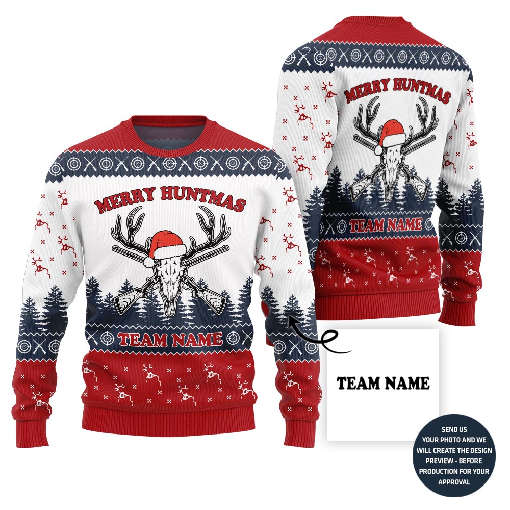 Custom Hunting Team Name Ugly Christmas Sweater