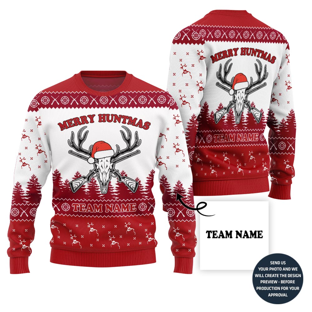 Custom Hunting Team Name Ugly Christmas Sweater