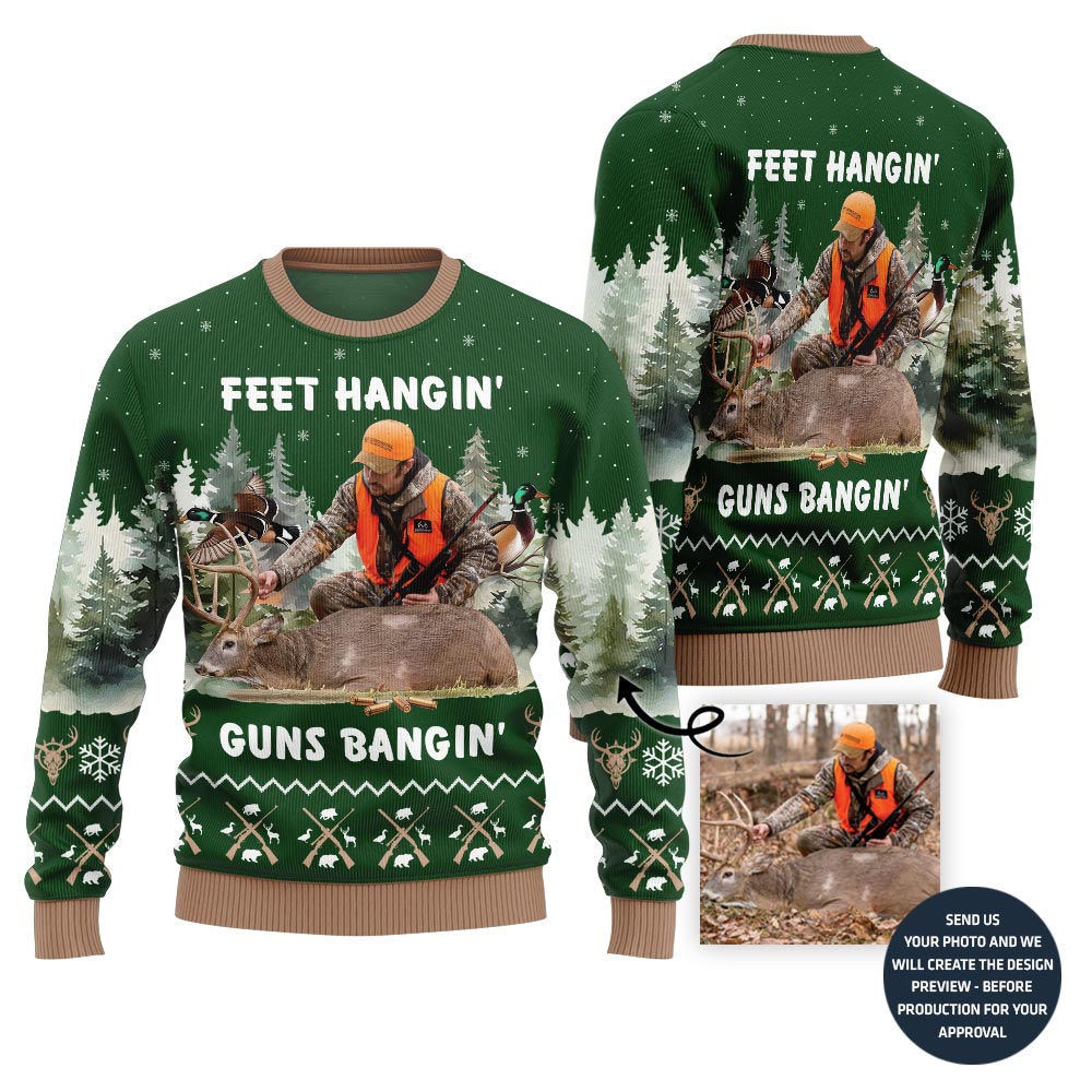 Custom Hunting Ugly Xmas Sweater For Men With Bold Style