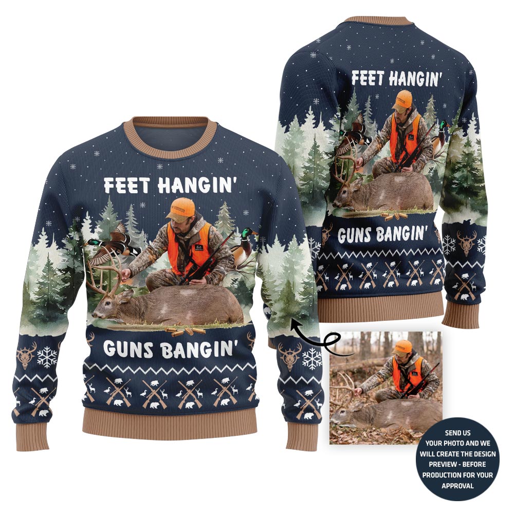 Custom Hunting Ugly Xmas Sweater For Men With Bold Style