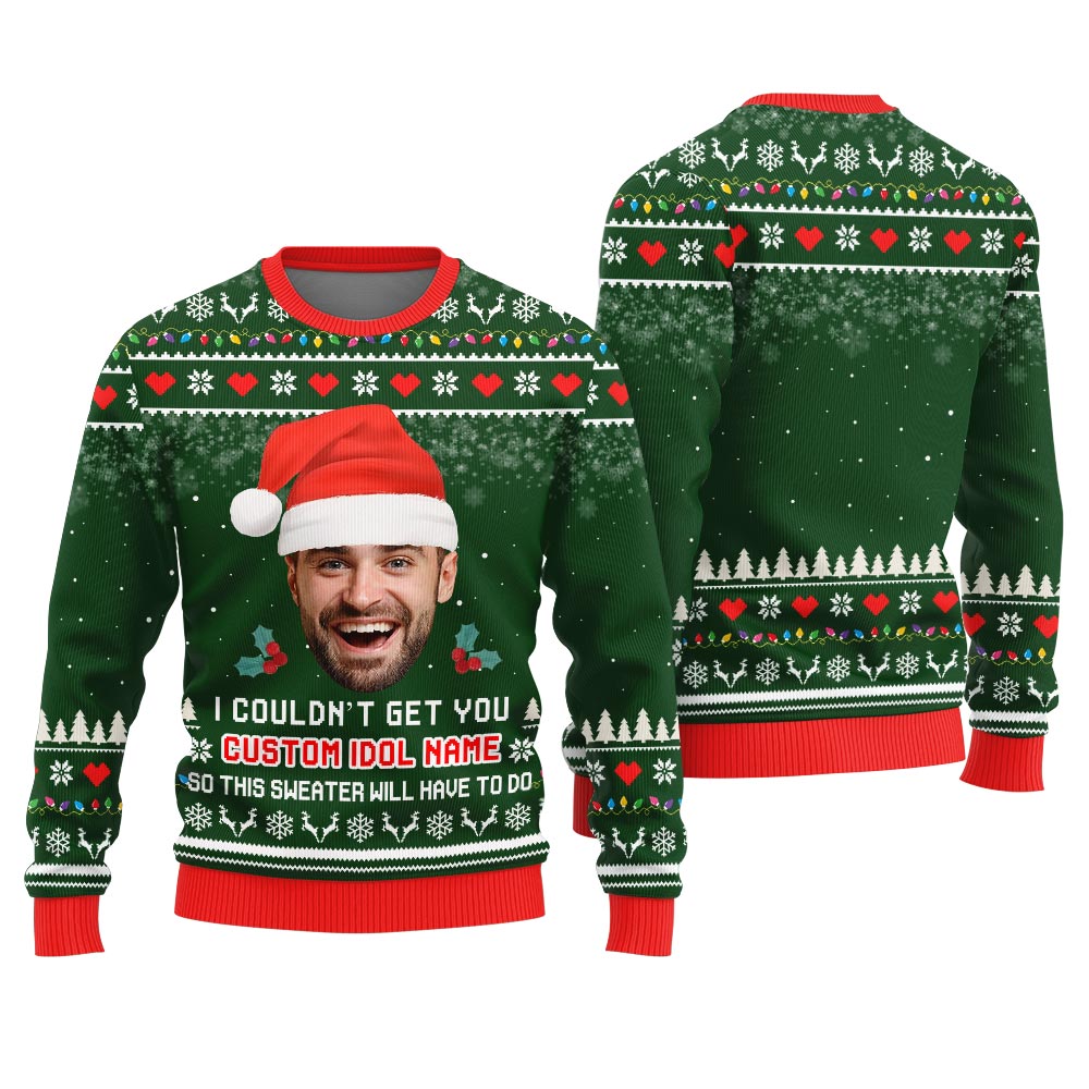 Custom Idol Name And Face Ugly Christmas Sweater