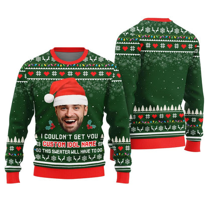 Custom Idol Name And Face Ugly Christmas Sweater