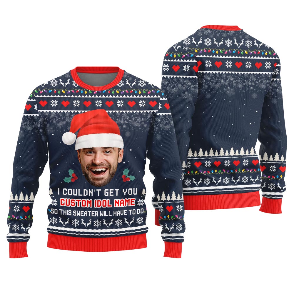 Custom Idol Name And Face Ugly Christmas Sweater