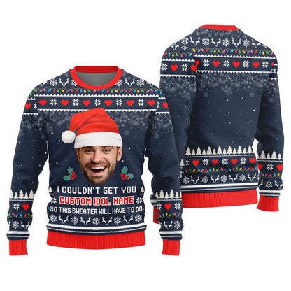 Custom Idol Name And Face Ugly Christmas Sweater