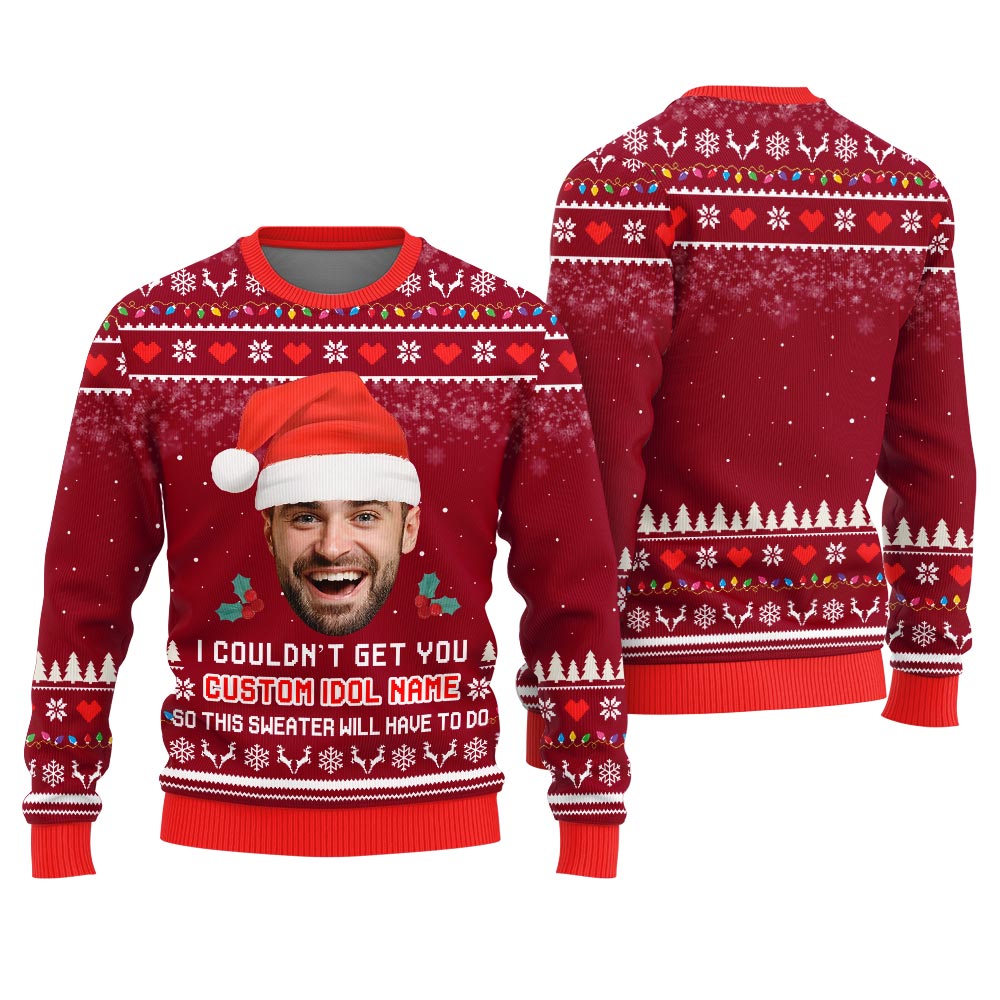 Custom Idol Name And Face Ugly Christmas Sweater