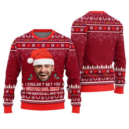 Custom Idol Name And Face Ugly Christmas Sweater