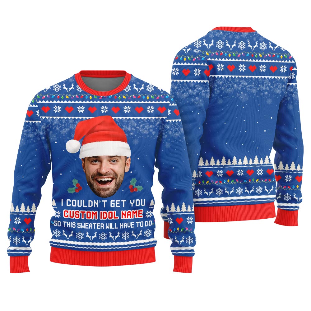 Custom Idol Name And Face Ugly Christmas Sweater