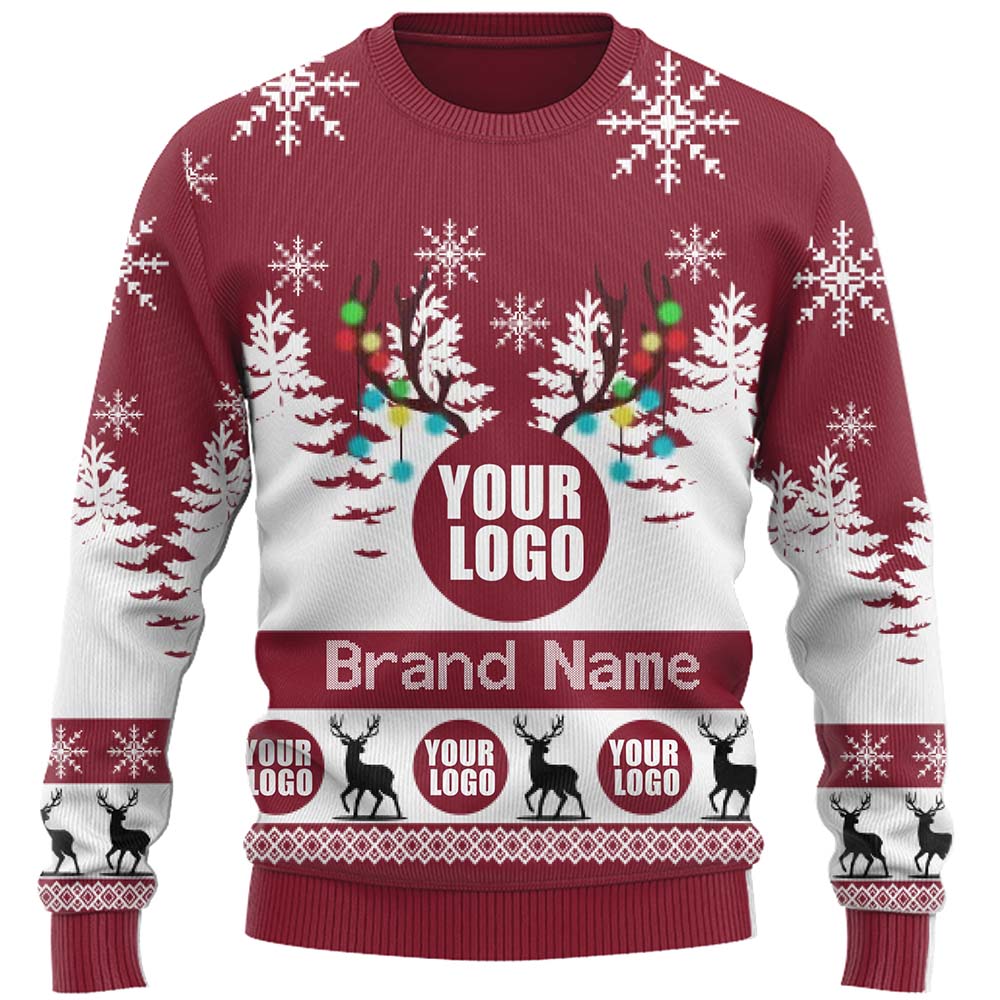 Custom Live Preview Logo Ugly Christmas Sweater For Men