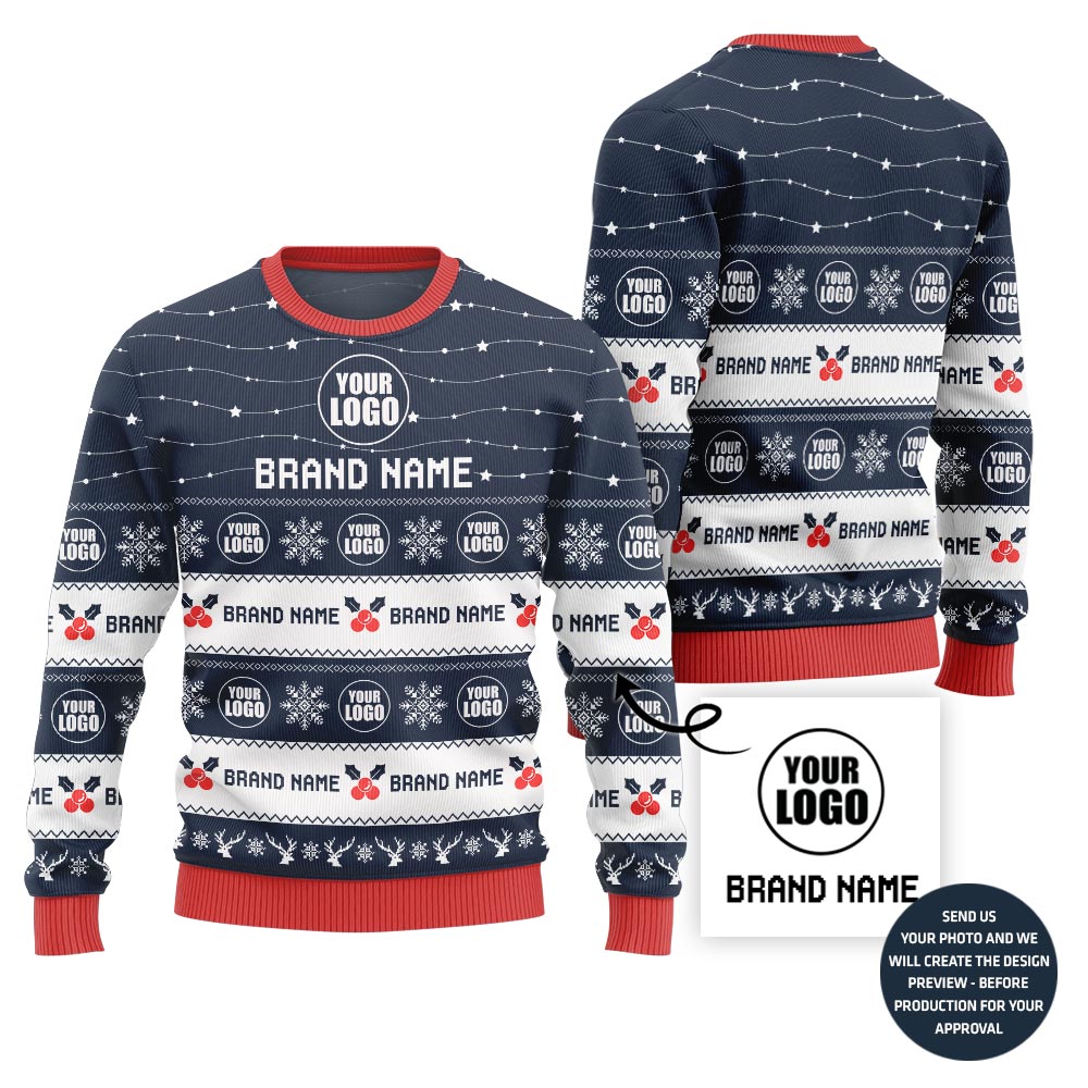 Custom Logo And Brand Name Ugly Christmas Sweaters