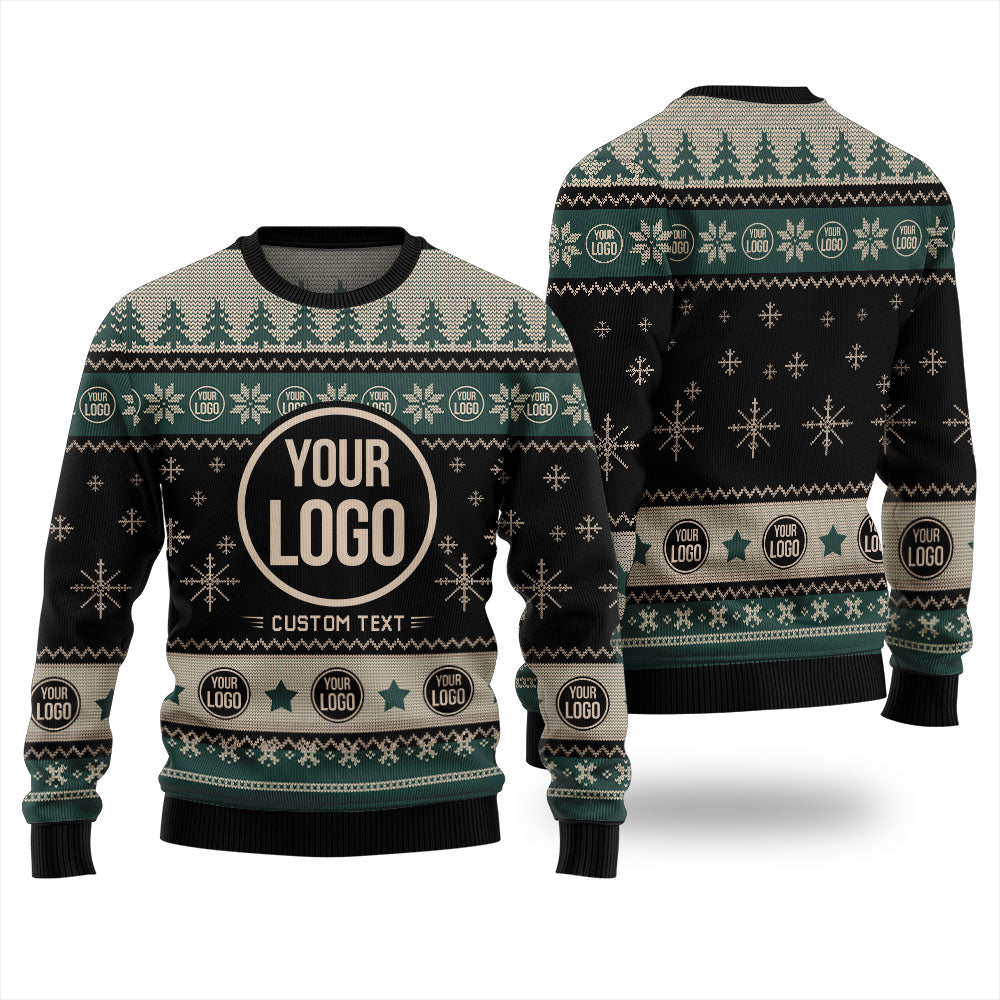 Custom Logo And Brand Slogan Classic Ugly Christmas Sweater