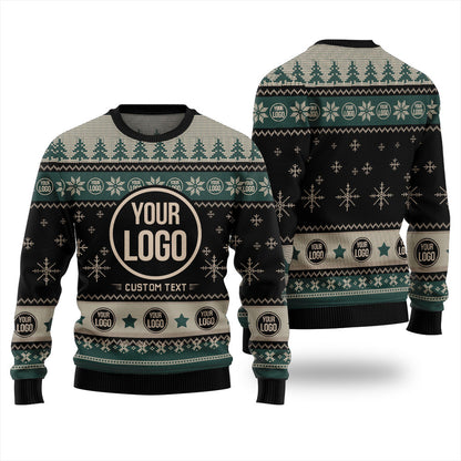 Custom Logo And Brand Slogan Classic Ugly Christmas Sweater