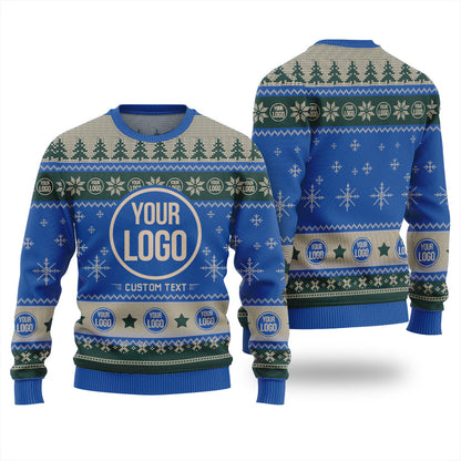 Custom Logo And Brand Slogan Classic Ugly Christmas Sweater