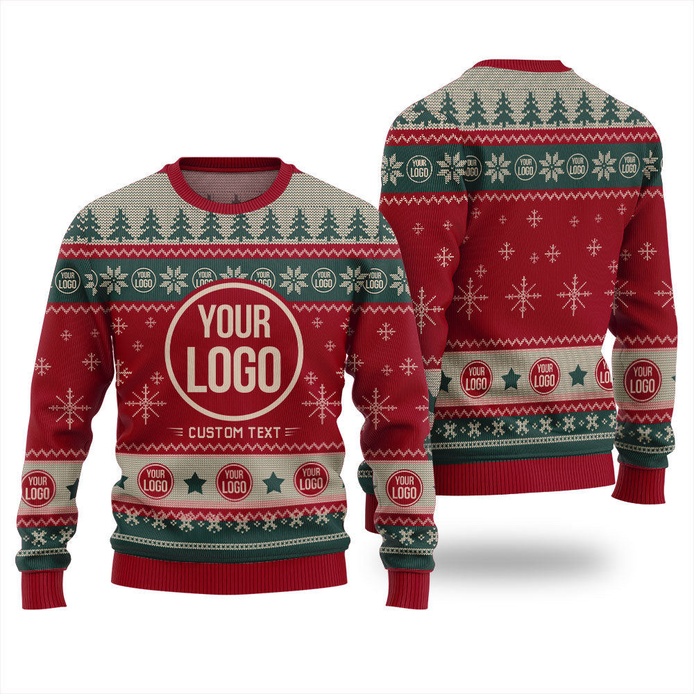Custom Logo And Brand Slogan Classic Ugly Christmas Sweater
