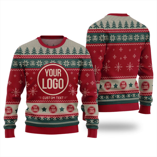 Custom Logo And Brand Slogan Classic Ugly Christmas Sweater