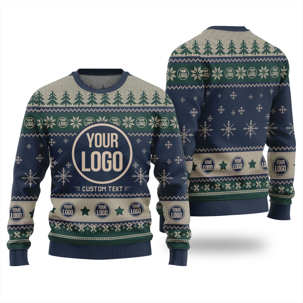 Custom Logo And Brand Slogan Classic Ugly Christmas Sweater