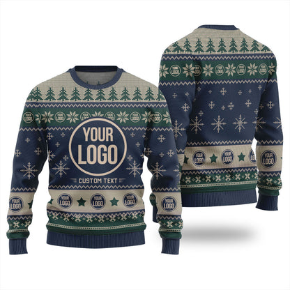 Custom Logo And Brand Slogan Classic Ugly Christmas Sweater