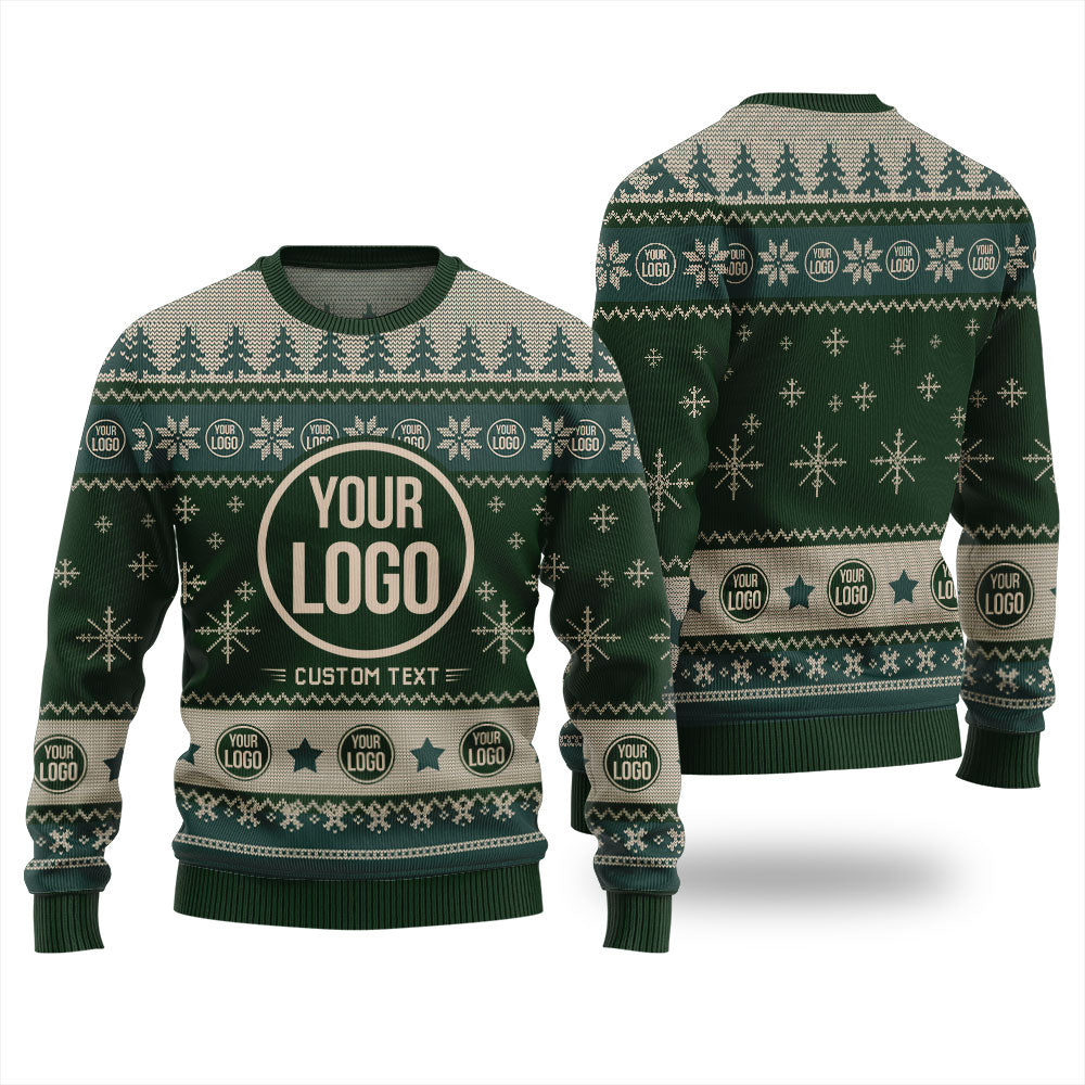 Custom Logo And Brand Slogan Classic Ugly Christmas Sweater