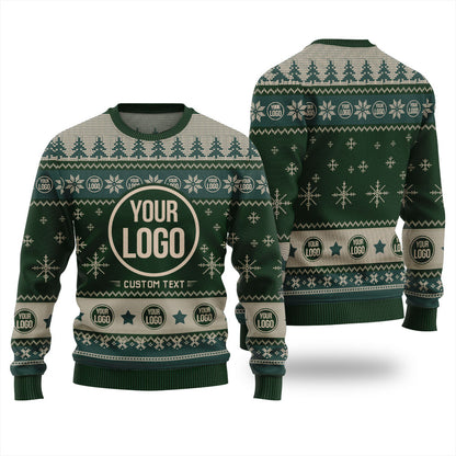 Custom Logo And Brand Slogan Classic Ugly Christmas Sweater