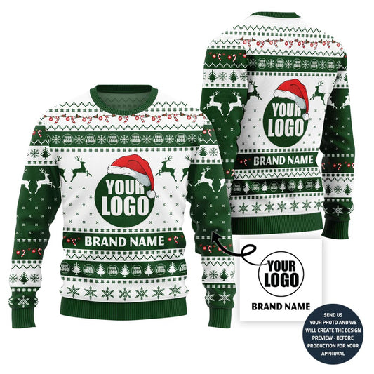 Custom Logo And Business Name Ugly Holiday Sweater