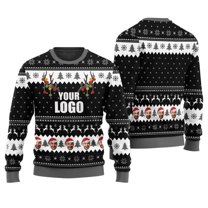 Custom Logo And Face Holiday Sweater