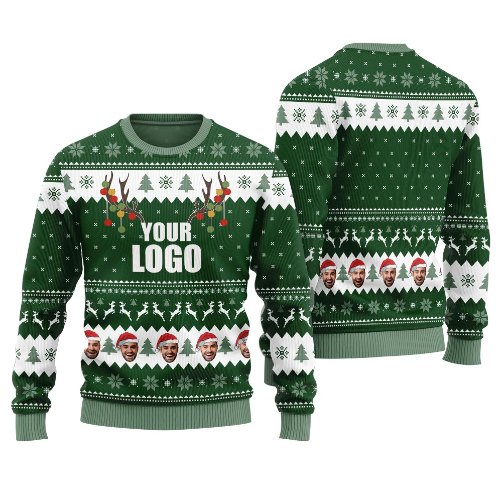 Custom Logo And Face Holiday Sweater