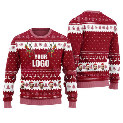 Custom Logo And Face Holiday Sweater