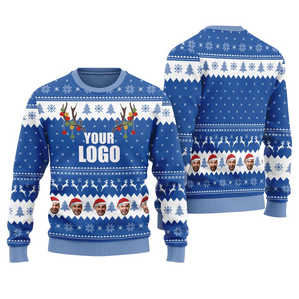 Custom Logo And Face Holiday Sweater