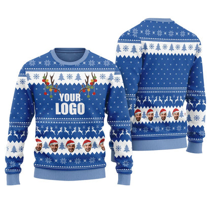 Custom Logo And Face Holiday Sweater