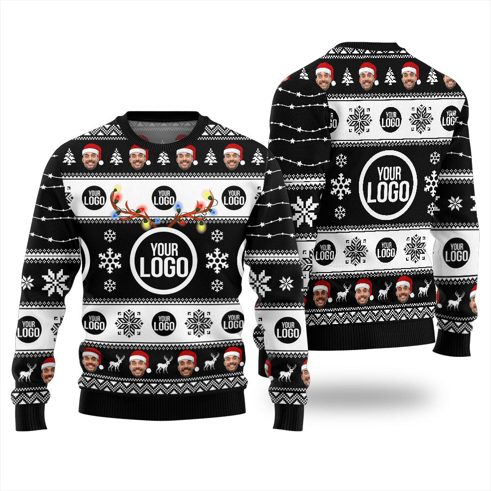 Custom Logo And Face Ugly Christmas Sweater