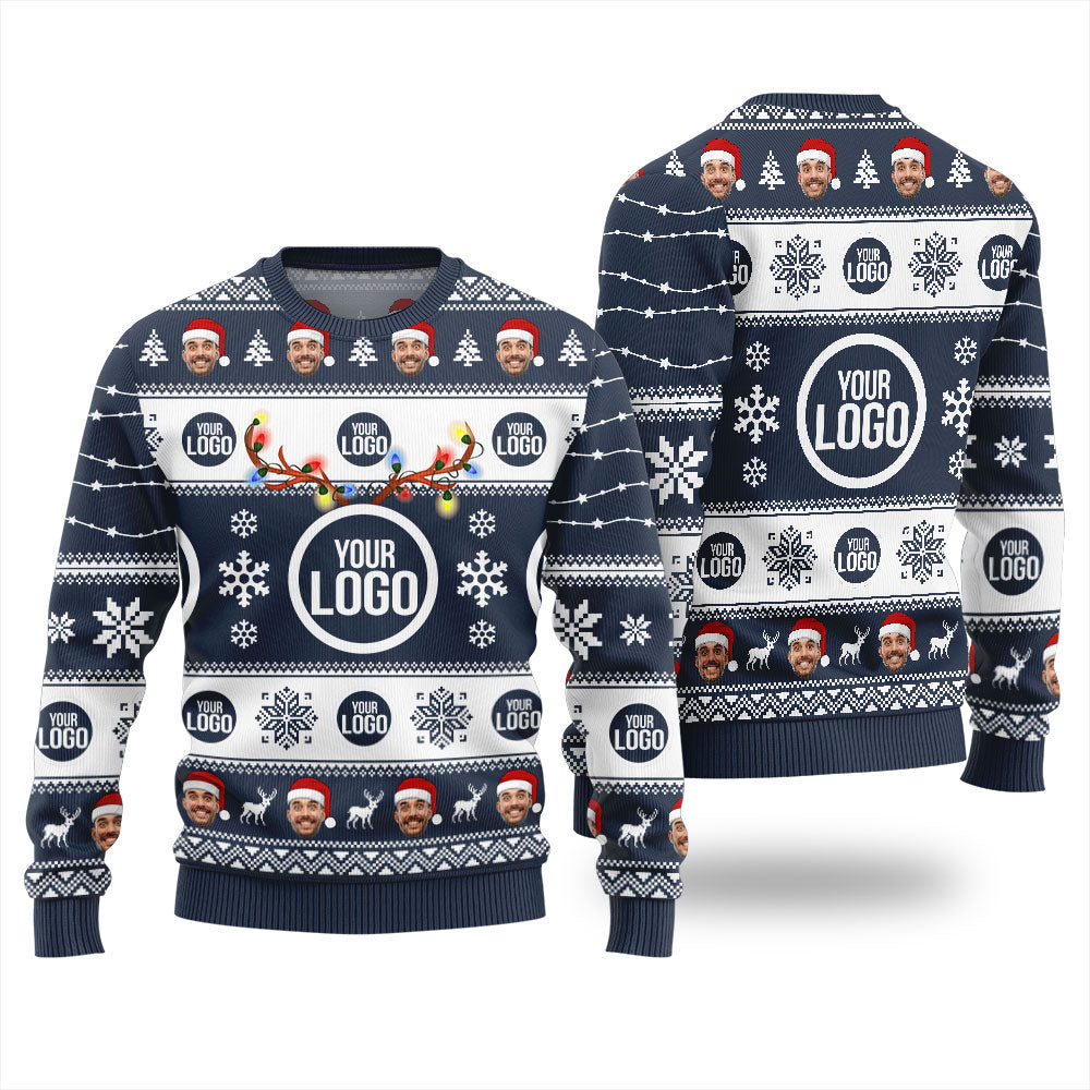Custom Logo And Face Ugly Christmas Sweater