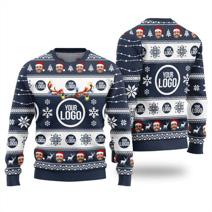 Custom Logo And Face Ugly Christmas Sweater