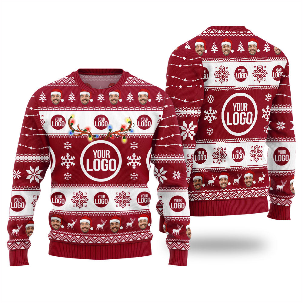 Custom Logo And Face Ugly Christmas Sweater
