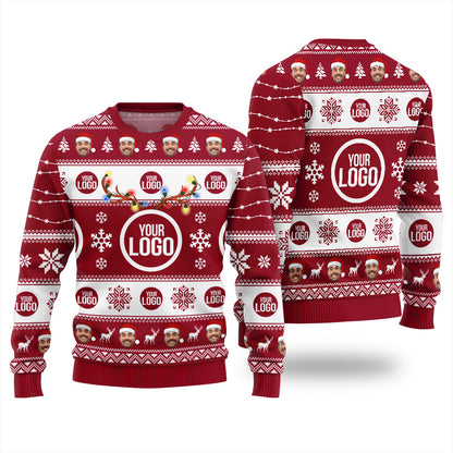 Custom Logo And Face Ugly Christmas Sweater