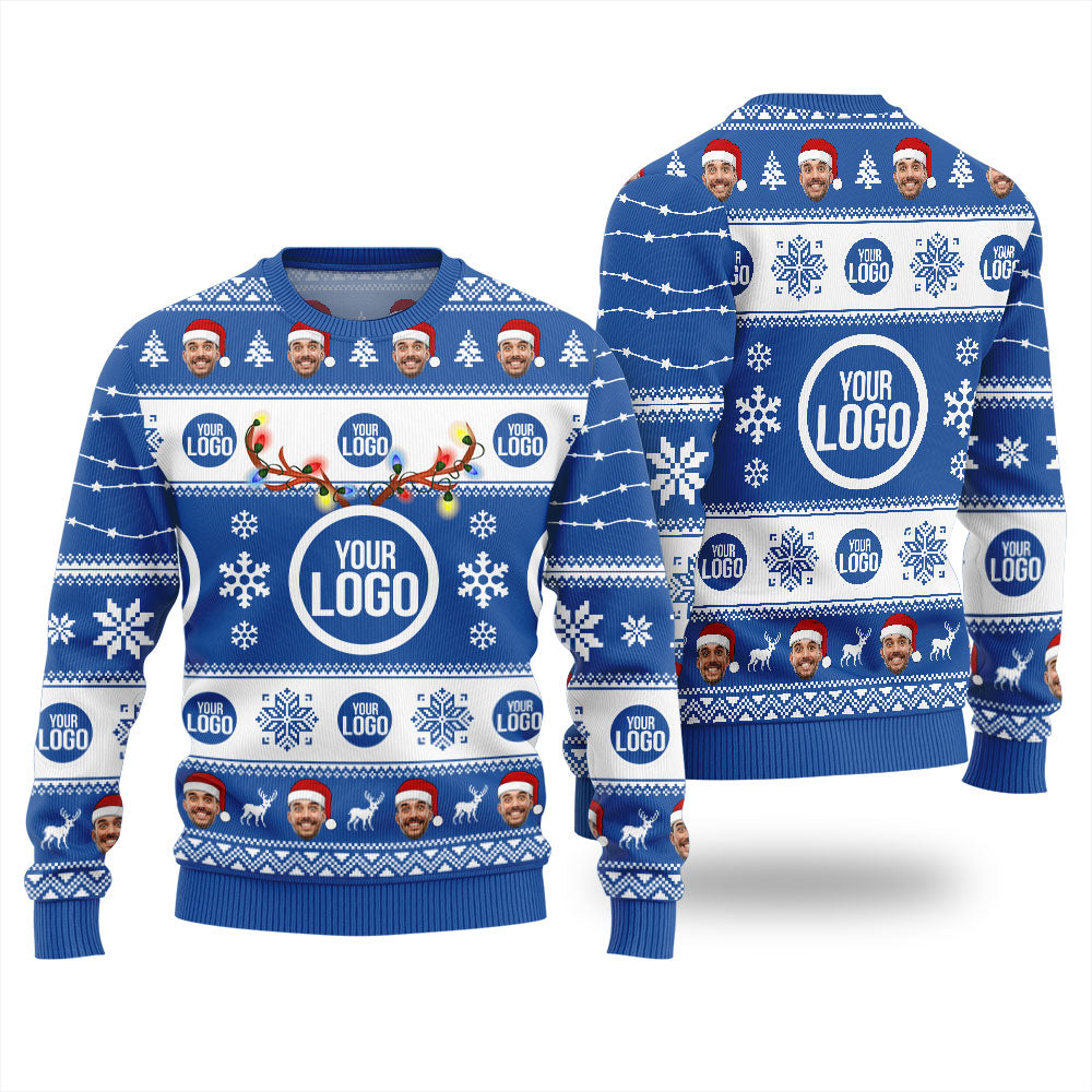 Custom Logo And Face Ugly Christmas Sweater